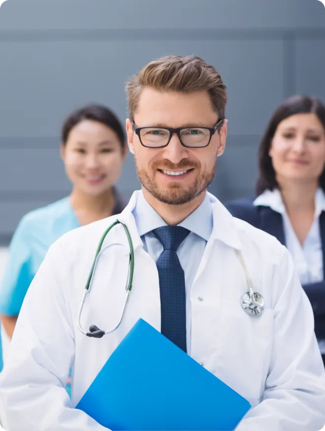 Doctor smiling.