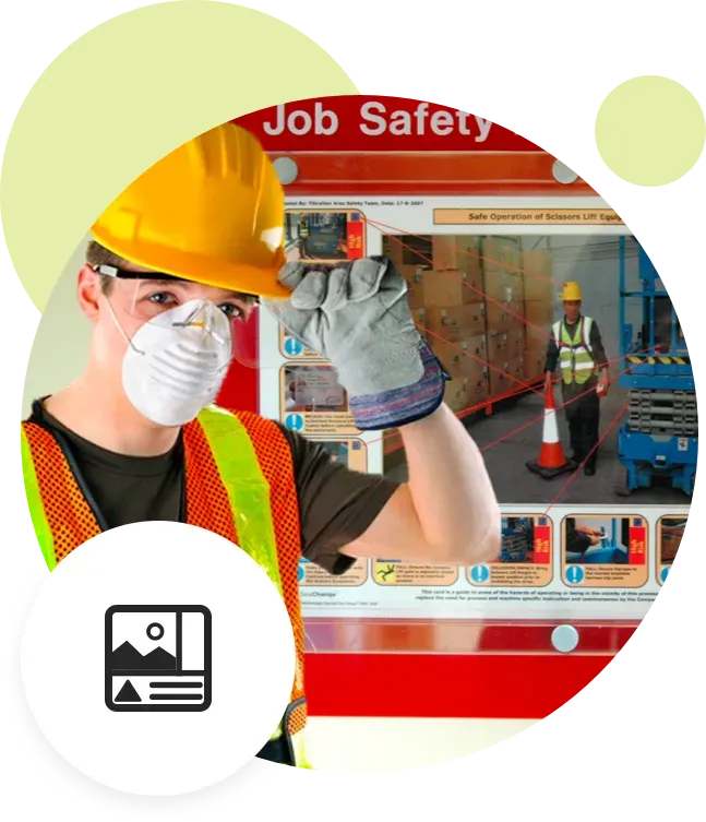 Man wearing safety gear.