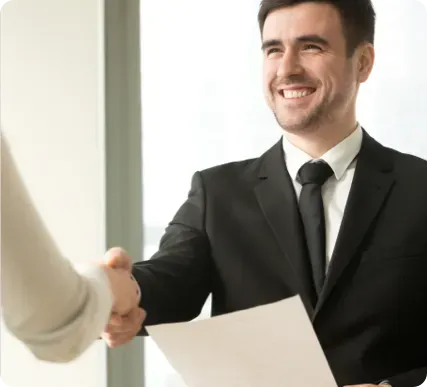 Business men shaking hands.