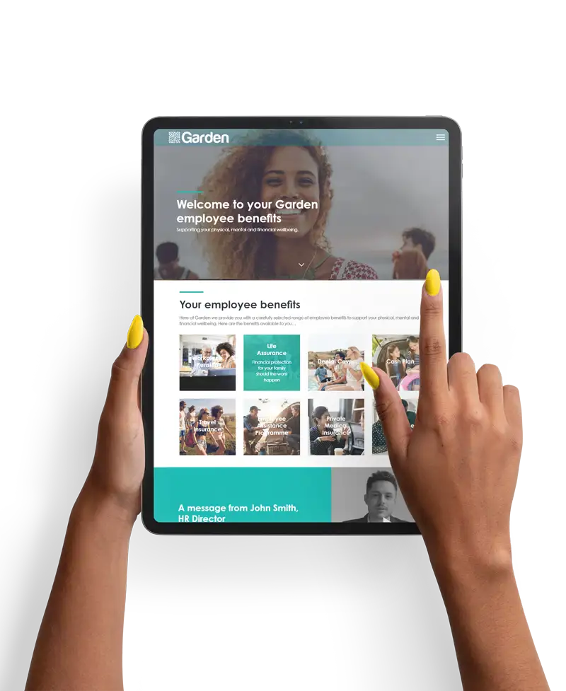 AllMyBenefits hub on a tablet
